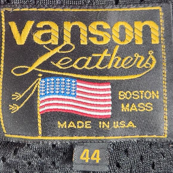 Vanson Leathers Motorcycle Jacket Men 44 Black Moto Guzzi Patch USA Made - Picture 2 of 16